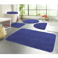 Kinzler Badematte "Chaozhou, Badvorleger, Badezimmer Teppich", blau (royalblau), H:20mm, Polyester, Badematten, Badematte, Badteppich, Uni Farben, weich, als rechteckig, rund & Set erhältlich