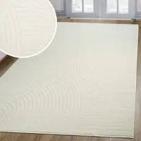 Otto Home Teppich "Revea, Zen Garden-Design in Hoch-Tief-Struktur" Gr. 3, beige (creme), B:120cm H:9mm L:180cm, Kunstfaser, Teppiche, Teppich, 3D-Effekt, softer Kurzflor, pflegeleicht, Scandi-Look