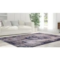 My Home Teppich "Nelio" Gr. 6, blau, B:200cm H:9mm L:290cm, Kunstfaser, Teppiche, Teppich, Vintage Design, Used-Look, Kurzflor, Teppich mit Bordüre