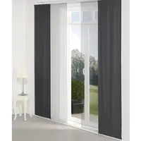 Wirth Schiebegardine "Torbole" Gr. 2, schwarz, B:60cm H:175cm, Jacquard, Baumwolle, Polyester, Gardinen, Schiebegardine