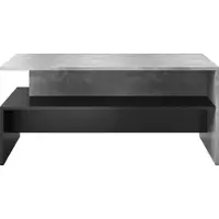 Otto Home Couchtisch "Baros", schwarz (beton, schwarz, beton hell), B:100cm H:45cm T:60cm, Tische, Couchtisch, 100 x 60 cm