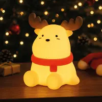 FH Lighting LED-Akkulampe Micha, beigefarben Höhe 15 cm Silikon dimmbar, creme / amber, für Kinderzimmer