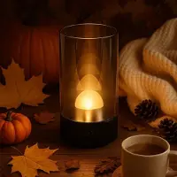 FH Lighting LED-Akku-Tischlampe Fenya, schwarz/rauchgrau Höhe 14 cm IP54 dimmbar, alu / grau / zink, Glas, Modern