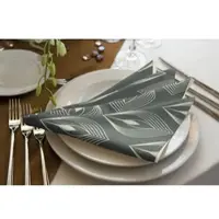 Adam Audio Stoffserviette ADAM "Feathers" Gr. 1, blau (blaugrau), B:30cm L:30cm, Obermaterial: 100% Baumwolle, Servietten, Stoffserviette, GOTS organic,zertifiziert durch CERES 0242Made in Germany