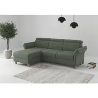 Home affaire Ecksofa "Glendale, L-Form", jungle, B:253cm H:84cm T:166cm, 90% Polyester, 10% Polyamid, Sofas, Ecksofa, inkl. Kopfteilverstellung, wahlweise mit Vorziehsitz und Bettkasten