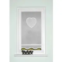 Home wohnideen Türvorhang "CORAZON" Gr. 4, weiß, B:90cm H:100cm, Polyester, Gardinen, Türvorhang, Tür-und Fensterbehang, Batist, bestickt