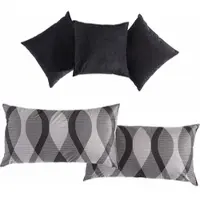 Westfalia Dekokissen, schwarz (schwarz, gemustert), B:40cm L:40cm, Polyester, SCHLAFKOMFORT, Dekokissen_Sitzkissen_Kissenhüllen, Dekokissen, (5-tlg.)