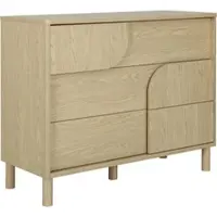 Gami Kommode "GALYS Kommode 3 Schubladen", beige (eiche rookwood nachbildung), B:116cm H:92cm T:47cm, Holzwerkstoff, Sideboards, Kommode, Einzigartiger grafischer Effekt auf der Front dieser Kommode