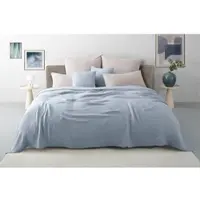 Otto Home Tagesdecke "Bailee, Musselin, 100% Baumwolle, Kundenliebling", hellblau, B:150cm L:250cm, Baumwolle, Tagesdecken, Tagesdecke, weiche Musselin Qualität, viele Farben erhältlich, ab 140x200 cm