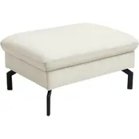 Die Planbar Hocker "PN-EM20028 Breite 87 cm", weiß, B:87cm H:45cm T:65cm, Hocker, Hocker, hochwertiges Glattleder, stylische Metallfüße