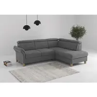 Home affaire Ecksofa "Glendale, L-Form", grau, B:247cm H:84cm T:193cm, 90% Polyester, 10% Polyamid, Sofas, Ecksofa, inkl. Kopfteilverstellung, wahlweise mit Vorziehsitz und Bettkasten