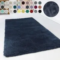 Esprit Hochflor-Teppich "Relaxx ESP-4150" Gr. 4, blau (dunkelblau), B:160cm H:25mm L:230cm, Kunstfaser, Teppiche, Hochflor-Teppich, Wohnzimmer, sehr große Farbauswahl, weicher dichter Hochflor