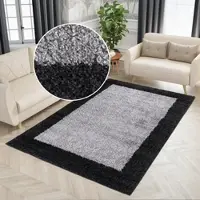 Otto Home Hochflor-Teppich "Liams" Gr. 6, grau (anthrazit), B:200cm H:30mm L:290cm, Kunstfaser, Teppiche, Hochflor-Teppich, mit Bordüre, besonders weich und kuschelig, Wohnzimmer, Schlafzimmer