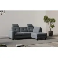 Home affaire Ecksofa "Varese", grau, B:226cm H:91cm T:170cm, 100% Polyester, Sofas, Ecksofa, wahlweise mit Bettfunktion und Bettkasten