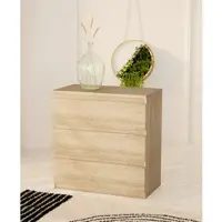 Forte Kommode "EDMORE", braun (eiche), B:77,2cm H:79,8cm T:42,2cm, Sideboards, Kommode, Kommode, Breite ca. 78 cm