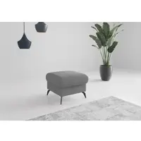 Home affaire Polsterhocker "Rochelle", grau, B:58cm H:50cm T:58cm, 100% Polyester, Hocker, Polsterhocker, moderne 15 cm Metallfüße