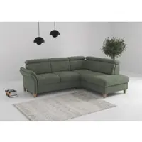Otto Home Ecksofa "Glendale, L-Form", grün (jungle), B:247cm H:84cm T:193cm, 90% Polyester, 10% Polyamid, Sofas, Ecksofa, inkl. Kopfteilverstellung, wahlweise mit Vorziehsitz und Bettkasten