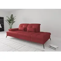 Sit&More Recamiere SIT & MORE "Amica, inkl. Sitztiefenverstellung und Armteilverstellung", rot (feuerrot), B:231cm H:90cm T:122cm, Sofas, Recamiere, wahlweise mit Kopfteilverstellung und Stauraum