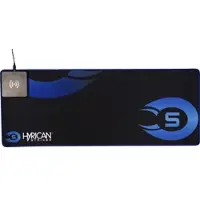 Hyrican Mauspad "Striker Qi Mauspad ST-MP15 inkl. 10W QI-Charger Micro-USB", blau (blau, schwarz, weiß), B/H/L: 29,5cm x 0,4cm x 77cm, Mauspads, integriertes kabelloses Ladegerät, Mauspad