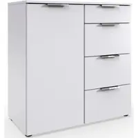 Wimex Kombikommode "Level by fresh to go", weiß, B:81cm H:84cm T:41cm, Holzwerkstoff, Sideboards, Kombikommode, 1-türig, mit 4 Schubladen und soft-close Funktion, 84cm breit
