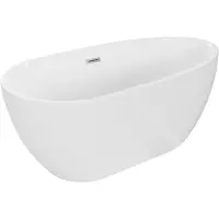 Mexen Eos freistehende Badewanne 170 x 75 cm, weiß, Ablauf nickel gebürstet - 52471707500-97