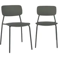 Sweeek - 2er-Set stapelbare Gartenstühle aus Stahl und Kunststoff - Khaki