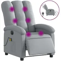 Syfax Massagesessel Elektrisch Hellgrau Stoff