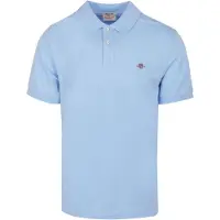Gant für Herren. 2210 Piqué-Poloshirt Regular Fit Shield blau (S), Lässig, Baumwolle, Klassisch, Kurzarm