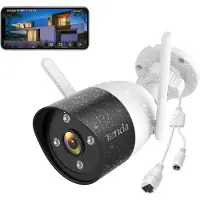 Tenda Überwachungskamera Aussen WLAN, 1080P IP Kamera mit 30m Vollfarb-Nachtsich