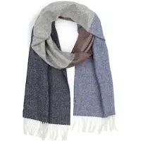 Profuomo Schal Lammwolle Grau Blau Braun