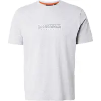 Napapijri T-Shirt Herren Box Logo 1 Light Grey Melange-L