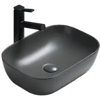 Mexen Rita Aufsatzwaschbecken 45 x 32 cm, dunkelgrau matt - 21084571