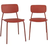 Sweeek - 2er-Set stapelbare Gartenstühle aus Stahl und Kunststoff - Terrakotta