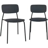 Sweeek - 2er-Set stapelbare Gartenstühle aus Stahl und Kunststoff - Anthrazit