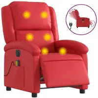 Syfax Massagesessel Elektrisch Rot Kunstleder