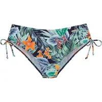 Sunseeker Bikini-Hose "Elife", Damen, Gr. 42, N-Gr, bunt (marine, orange), Recycling-Polyamid, bedruckt, Badehosen Bikini-Hose, Tropischer Print