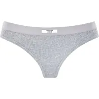 Copenhagen Studios String , Damen, Gr. XL (42), grau, meliert, Feinripp, Obermaterial: 96% Baumwolle, 4% Elasthan, meliert, körpernah, Unterhosen String, angenehme Ripp-Qualität