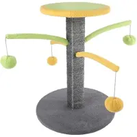 Beeztees Kratzbaum aus Sisalseil und recycelten Plastikflaschen mit Spielbällen