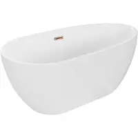 Mexen Eos freistehende Badewanne 170 x 75 cm, weiß, Ablauf roségold - 52471707500-60