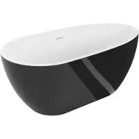 Mexen Eos freistehende Badewanne 170 x 75 cm, weiß/schwarz, weißer Überlauf - 52471707575-20