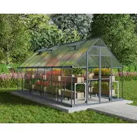 Palram - Canopia Aluminium Gewächshaus Balance 816 Anthrazit 487x244x229 cm