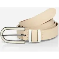Tom Tailor Ledergürtel "TTSHINEAD", Damen, Gr. 75, beige (creme), Rindsleder, unifarben, Gürtel Ledergürtel, 2,5 cm breiter Damengürtel, Must-Have für Frühling und Sommer
