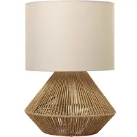 Otto Home Tischleuchte "Sillias", braun (braun naturweiß, beige), 1, Ø 30cm H: 42cm, 1 Stk., Leuchten, Tischlampe mit Sisal Schnur, Leinenschirm / Stoff - beige, 42 cm hoch, Tischleuchte, Topseller