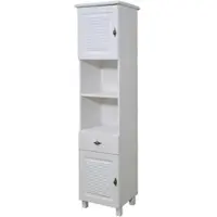 Otto Home Hochschrank "Rauna", weiß, B:44cm H:180cm T:39cm, Massivholz, Schränke, Hochschrank, aus massiver Kiefer, Breite 44 cm, Rillenoptik, made in EU