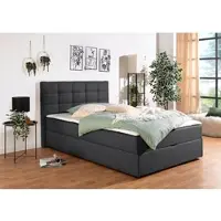 Home affaire Boxbett "Ovalo auch in Überlänge erhältlich", anthrazit, B:214cm L:210cm, Komplettbetten, Boxbett, wahlweise mit Bettkasten, in H2, H3 & H4 erhältlich