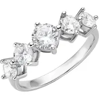 Giorgio Martello Milano Silberring "Ring mit weißen Zirkonia, Silber 925" Gr. 52, weiß, , Fingerringe, Damen, 52, Silber 925 (Sterlingsilber), Silberring