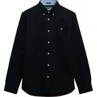 Superdry für Herren. M4011100A Preppy Oxford Hemd Marineblau (XXL), Lässig, Baumwolle, Klassisch, Langarm