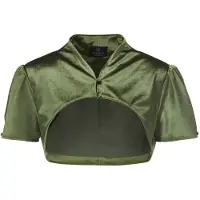 MADELEINE Cape "Bolerojacke Bolerojacke mit Stehkragen", Damen, Gr. 38, grün (khaki), Obermaterial: 95% Polyester PES. 5% Elasthan EL., Modern, Jacken Cape