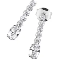 Smart Jewel Paar Ohrhänger "Ohrhänger mit Kristallsteinen, Silber 925", weiß, Ohrringe, Damen, Silber 925 (Sterlingsilber), Paar Ohrhänger