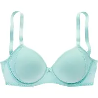 LASCANA Schalen-BH "Tiziana", Damen, Gr. 85, Cup E, blau (türkis), Microtouch, Obermaterial: 71% Polyamid, 16% Polyester, 13% Elasthan, BHs Schalen-BH, mit dekorativer Spitze, Dessous
